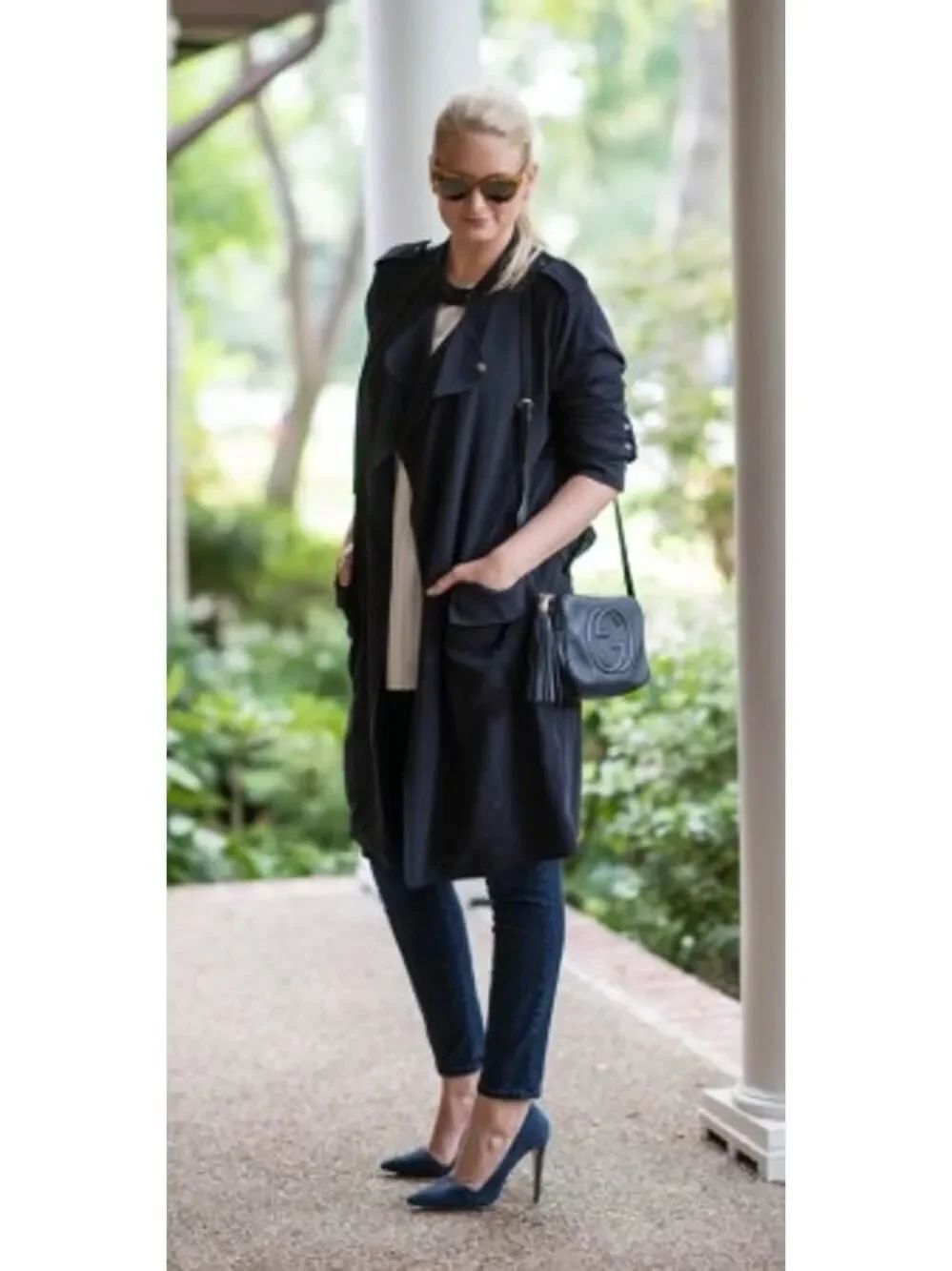 A.L.C. Black Open Trench Coat Women’s Sz. 6